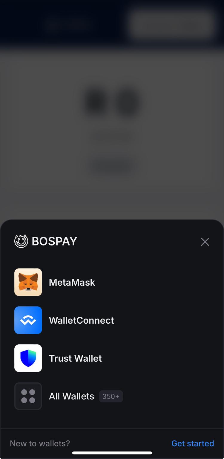 Wallet Selection Screenshot