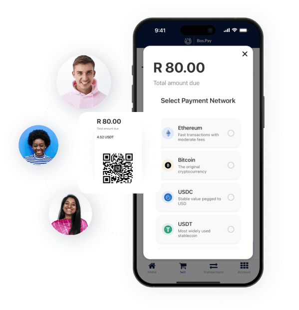 Bos.Pay App with Avatars and Amount Due